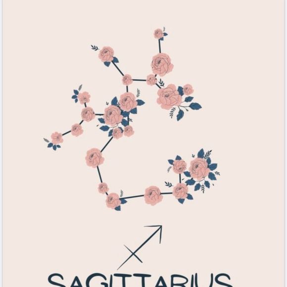 Sagittarius zodiac constellation floral art print - Picture 3 of 3